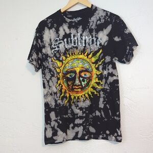 Sumblime Black Tie-Dye Graphic Band T-Shirt Medium Punk Indie Alternative Grunge